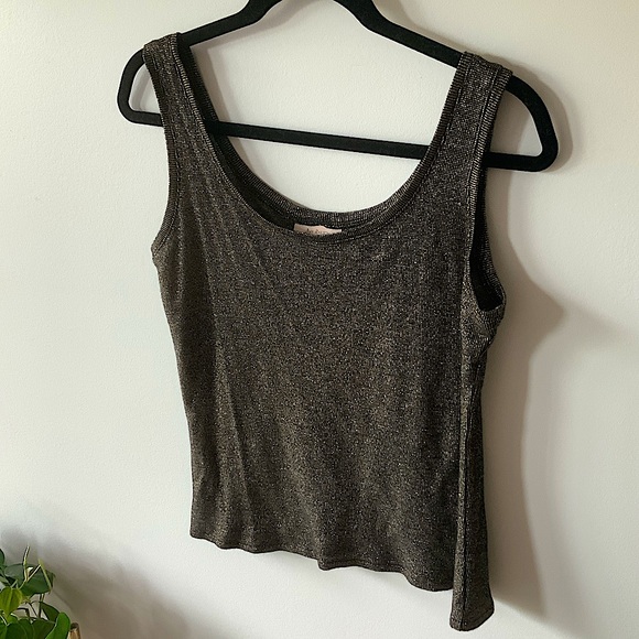 Black + Gold Sleeveless Top - Picture 1 of 10